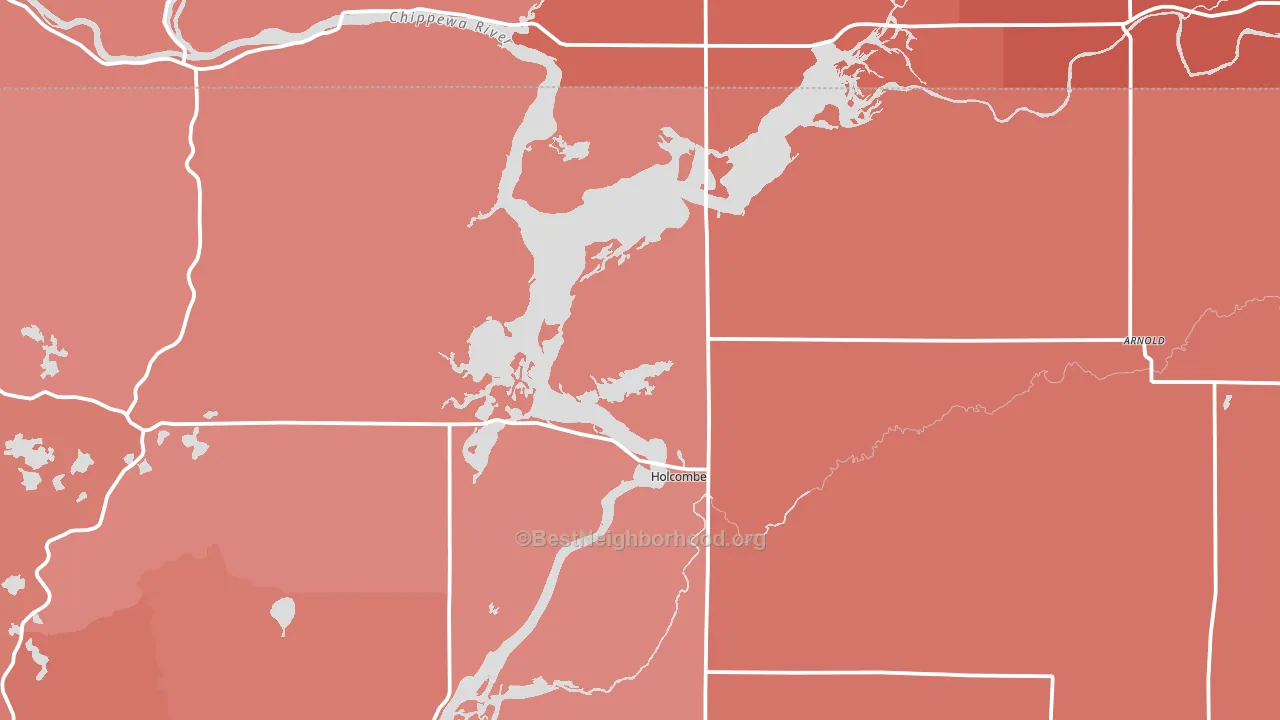 Holcombe, WI block-group political-lean map