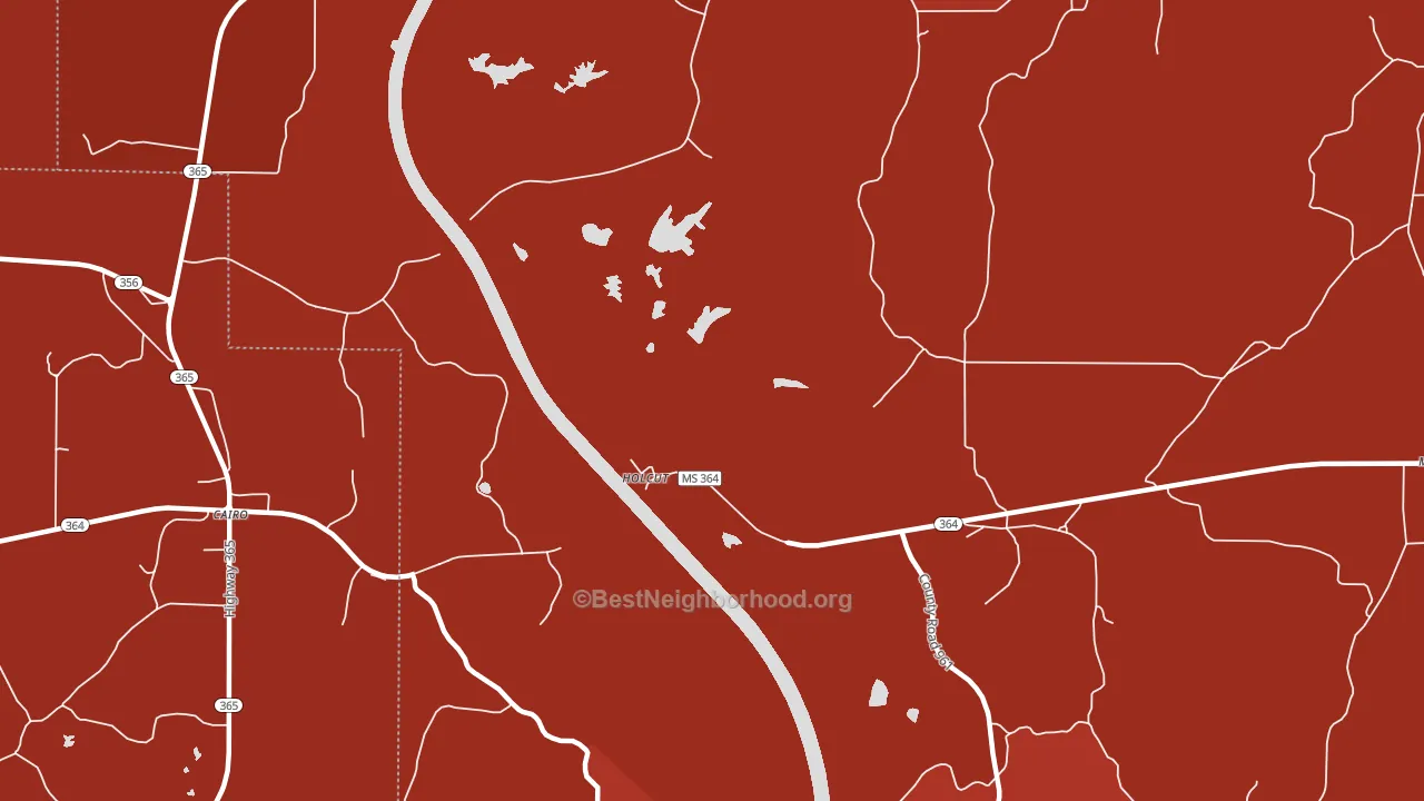 Holcut, MS block-group political-lean map