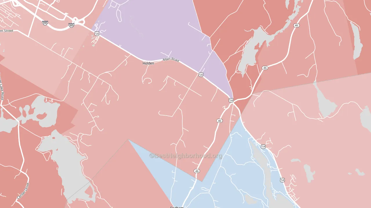 Holden, ME block-group political-lean map