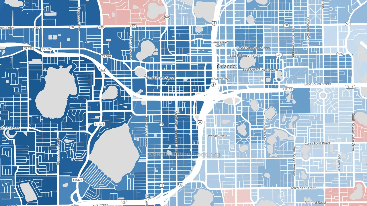 Holden-Parramore, Orlando, FL block-group political-lean map
