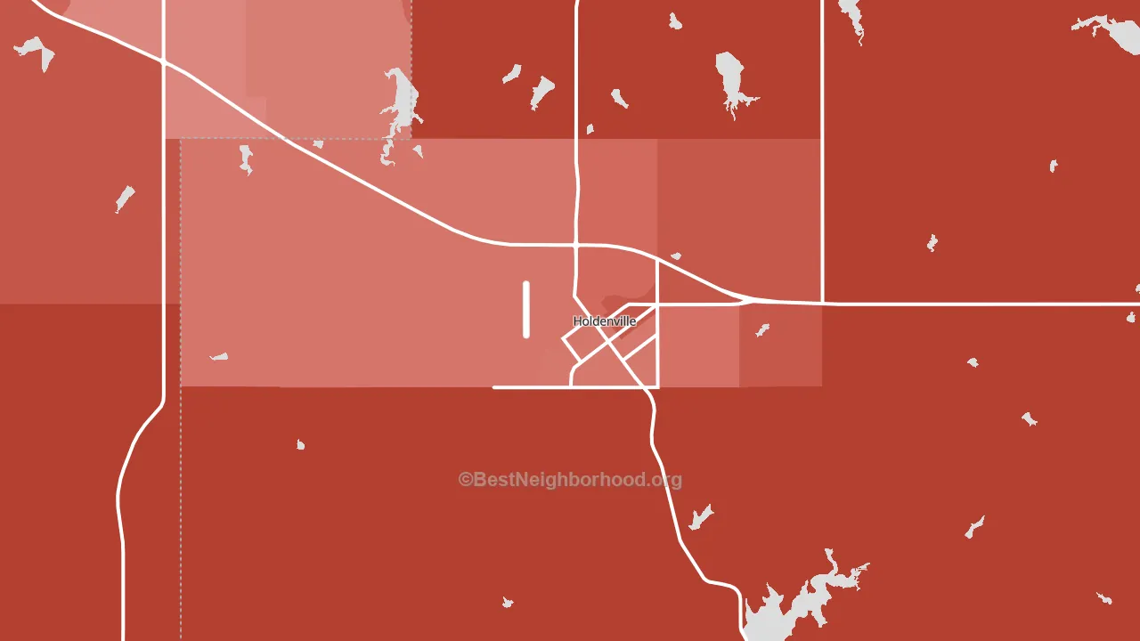 Holdenville, OK block-group political-lean map