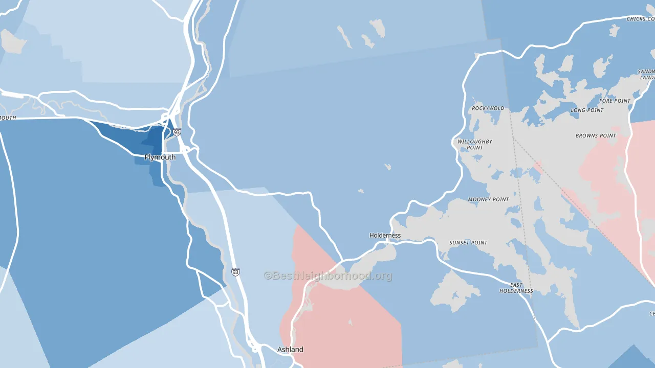 Holderness, NH block-group political-lean map