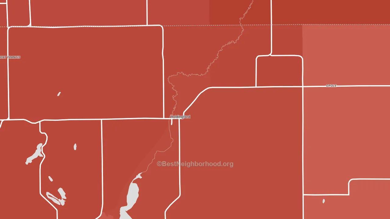 Holdingford, MN block-group political-lean map