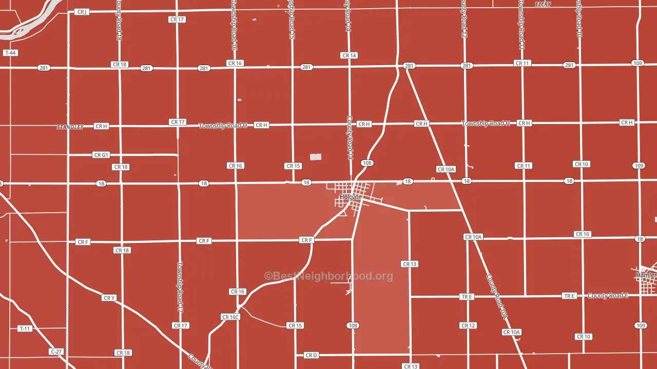 Holgate, OH block-group political-lean map