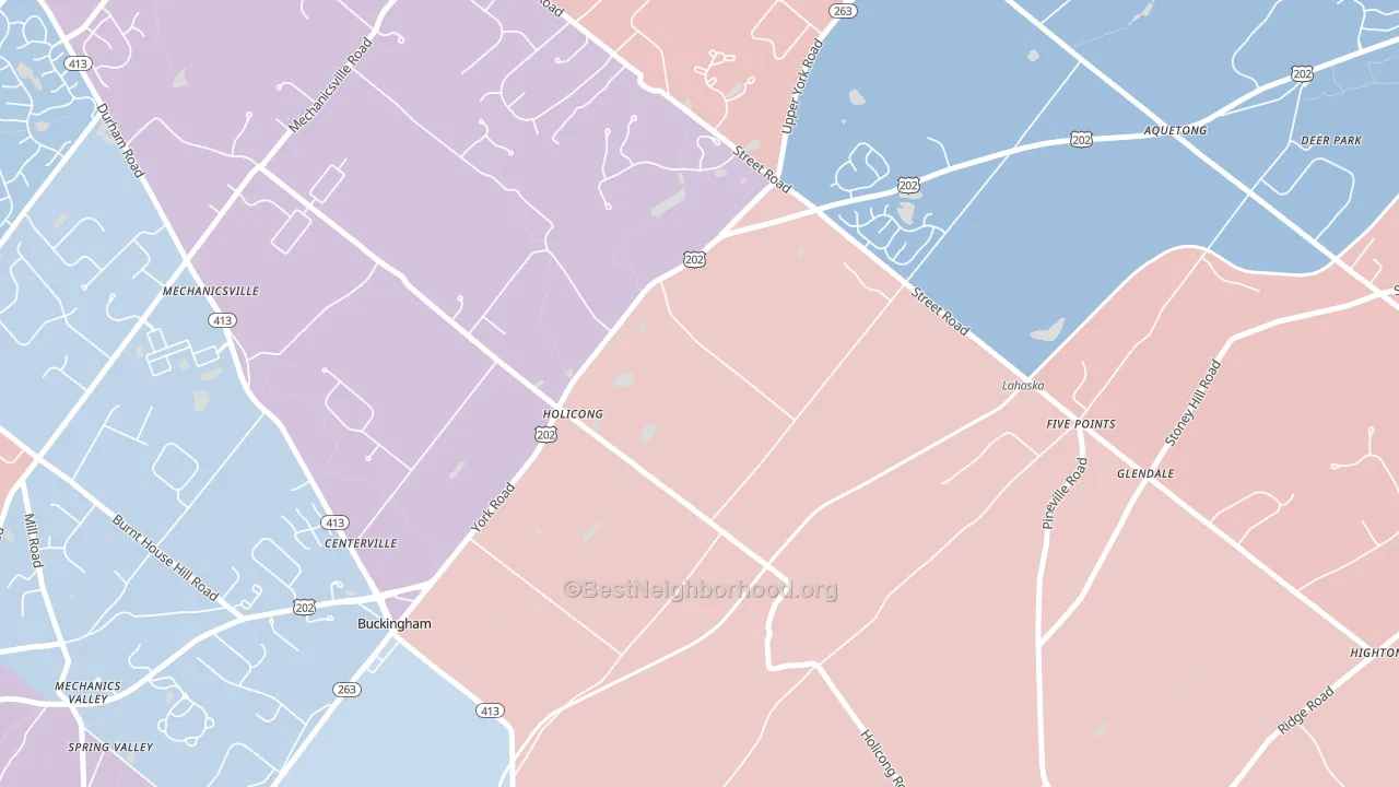 Holicong, PA block-group political-lean map
