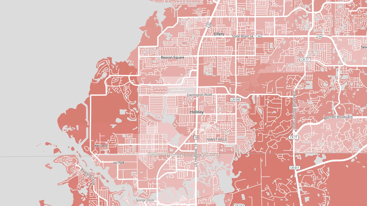 Holiday, FL block-group political-lean map