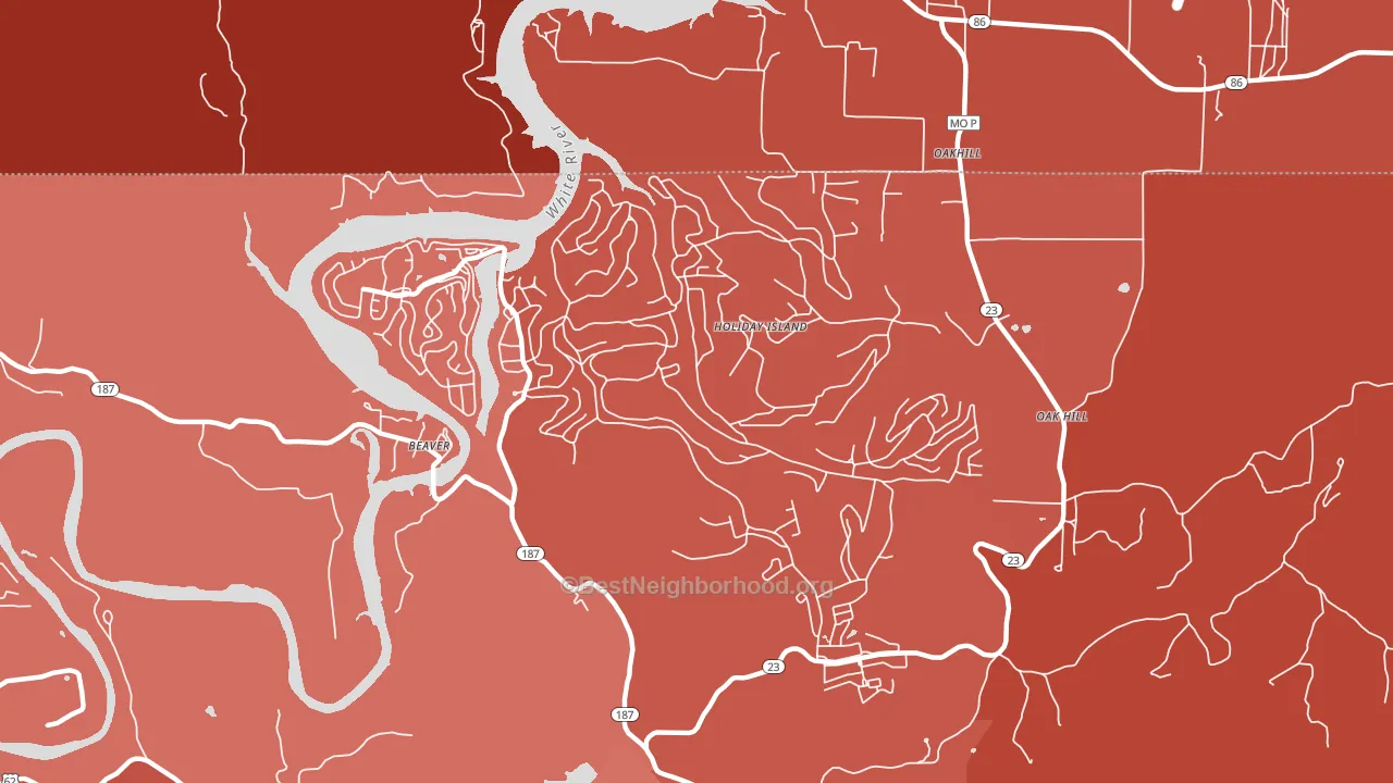Holiday Island, AR block-group political-lean map