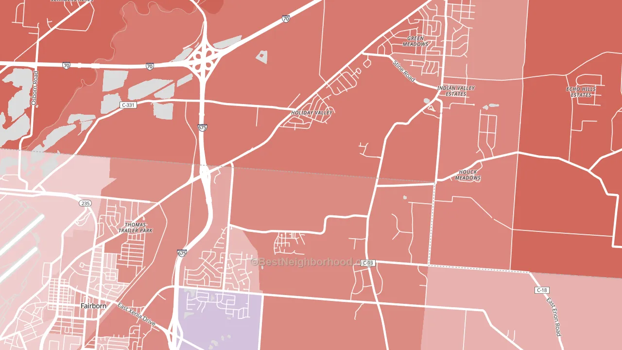 Holiday Valley, OH block-group political-lean map