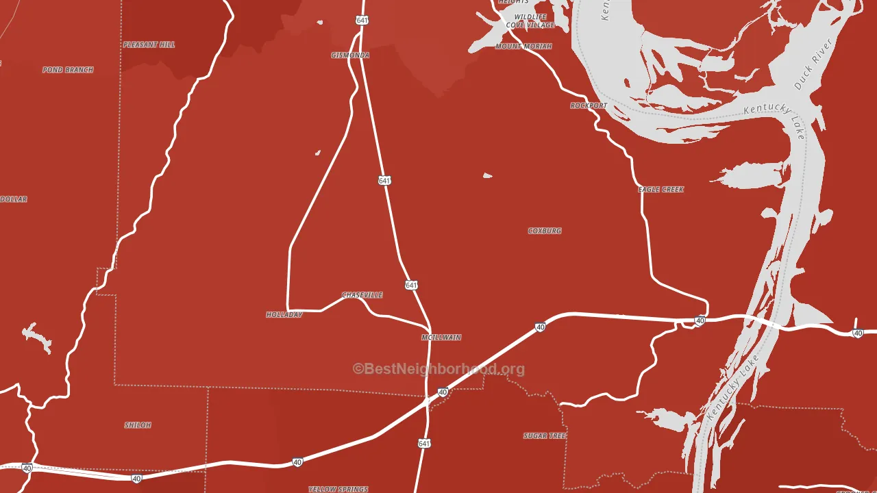 Holladay, TN block-group political-lean map