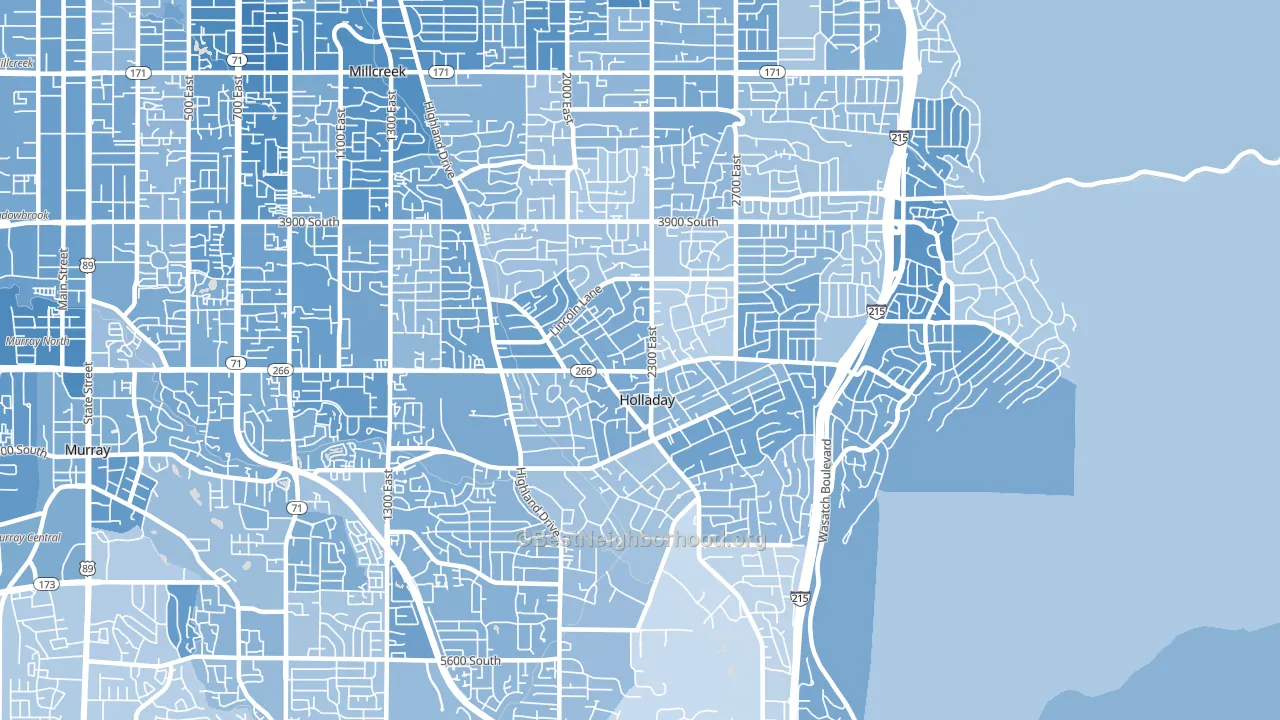 Holladay, UT block-group political-lean map
