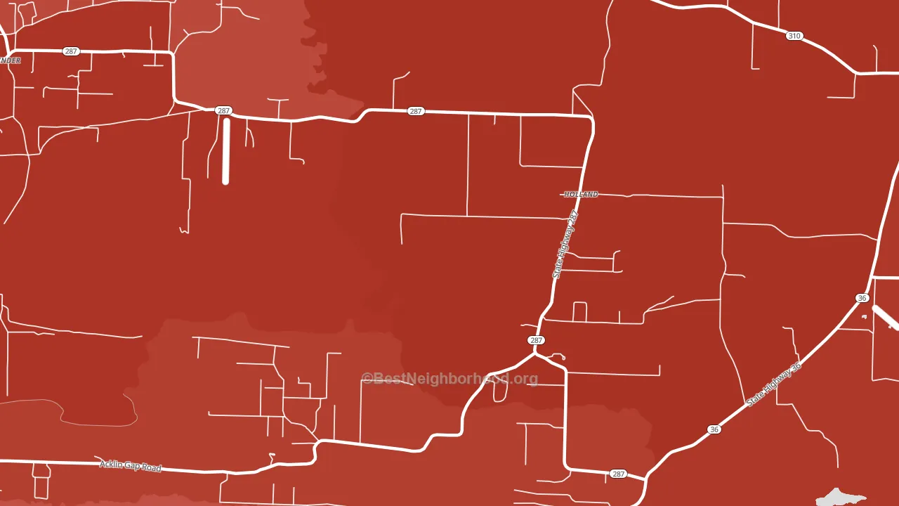 Holland, AR block-group political-lean map