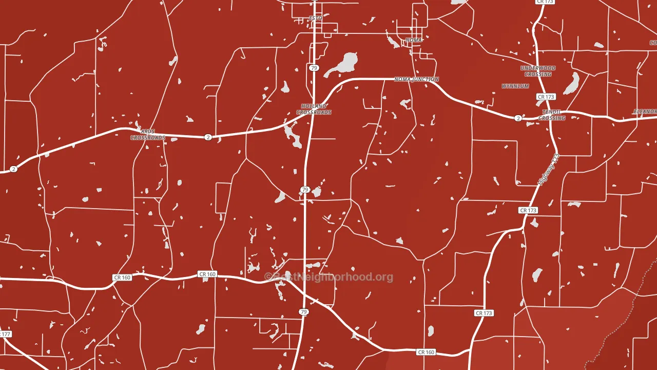 Holland Crossroads, FL block-group political-lean map
