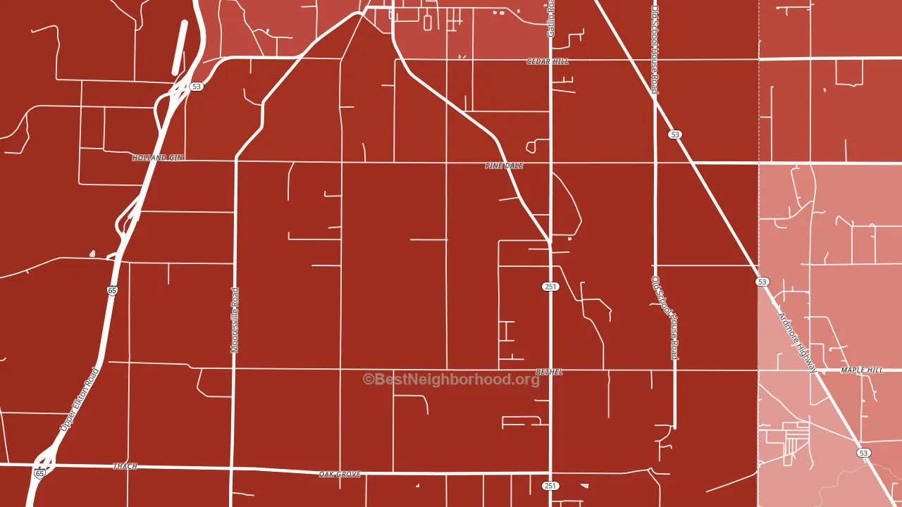 Holland Gin, AL block-group political-lean map