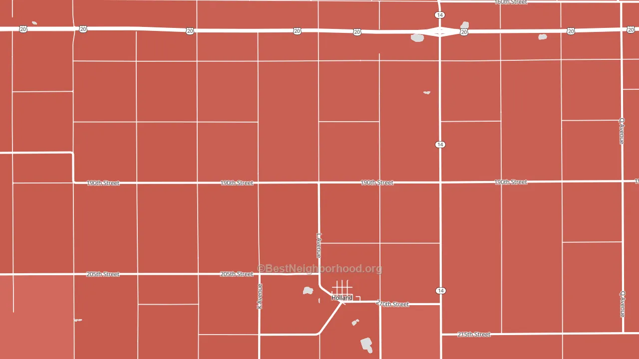 Holland, IA block-group political-lean map