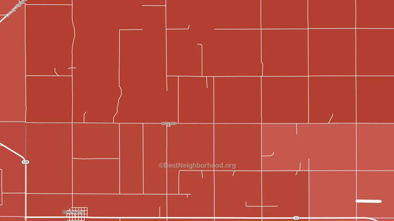 Holland, IL block-group political-lean map