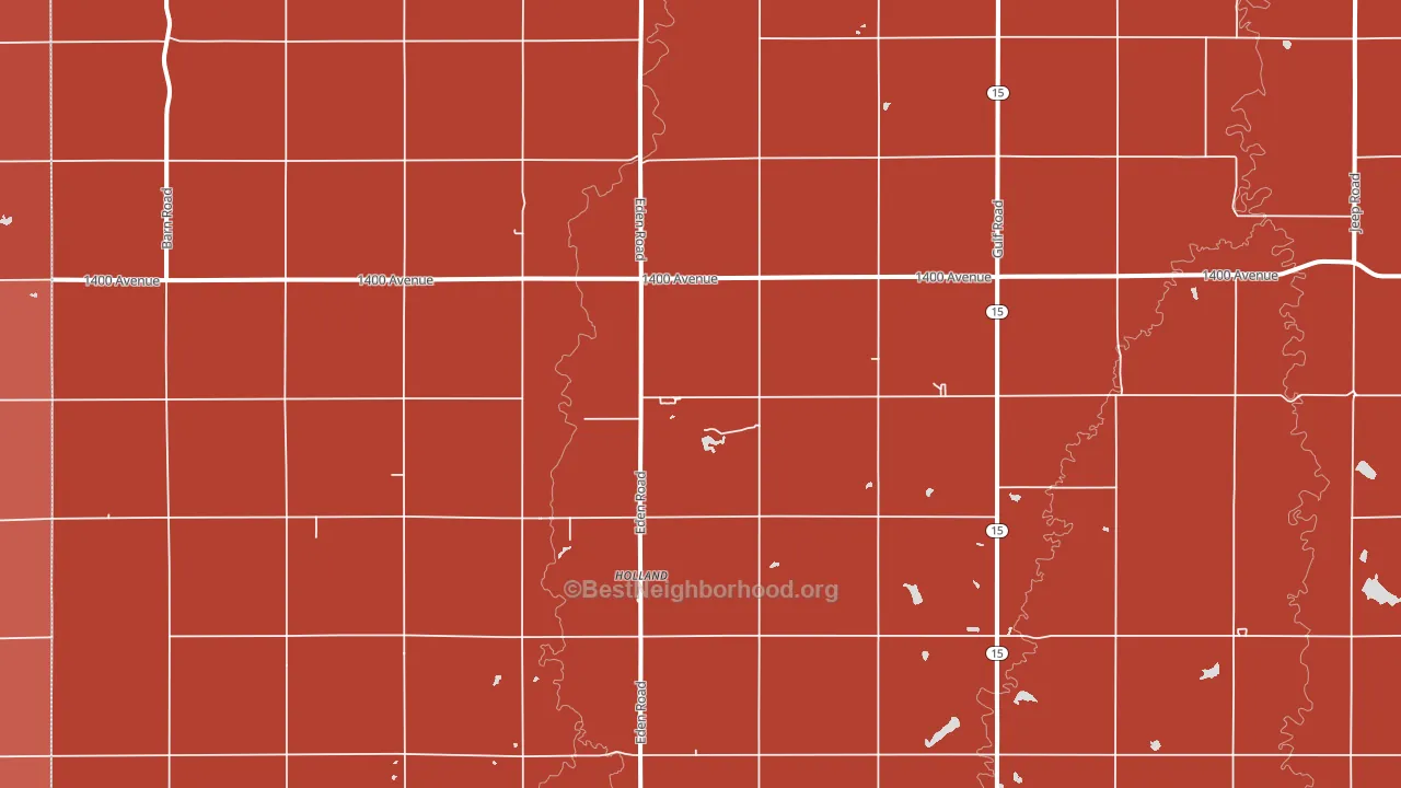 Holland, KS block-group political-lean map