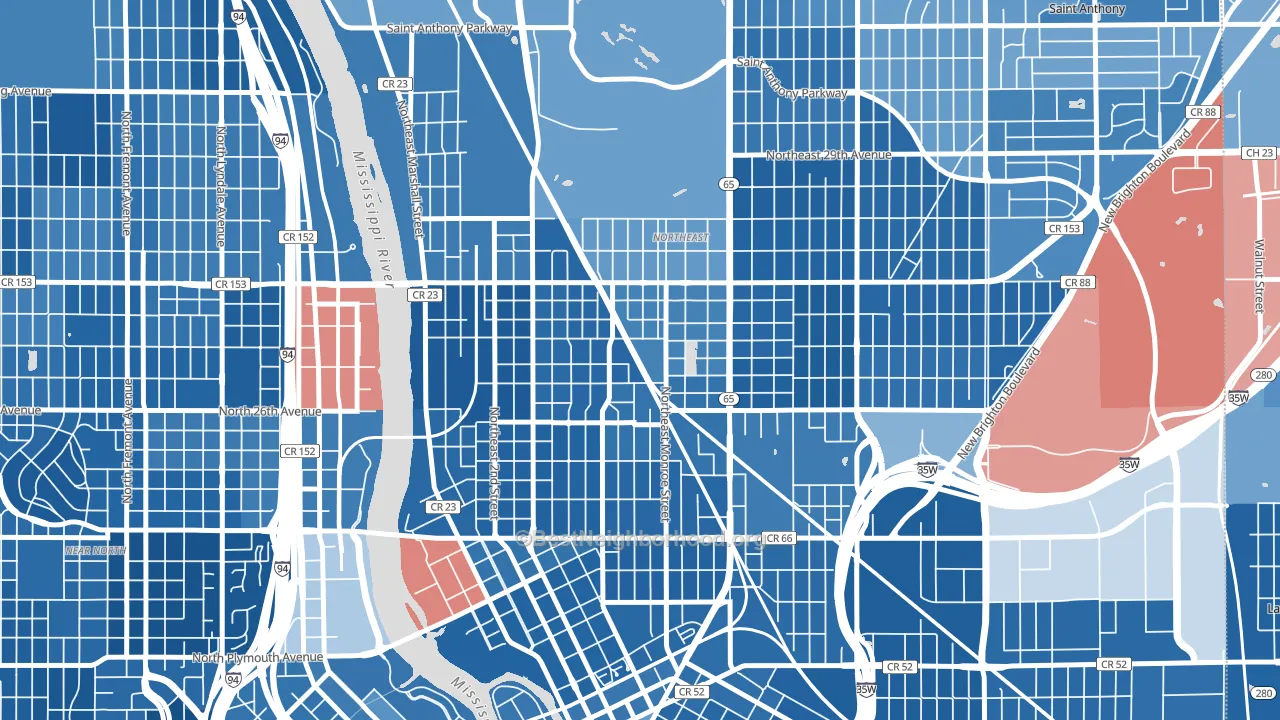 Holland, Minneapolis, MN block-group political-lean map