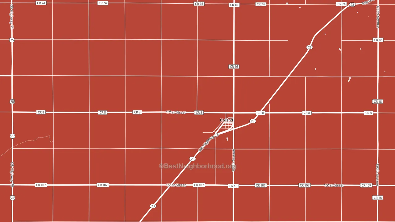 Holland, MN block-group political-lean map