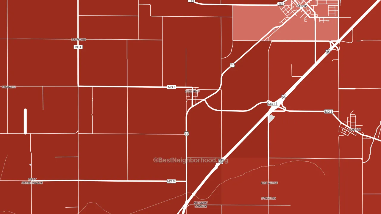 Holland, MO block-group political-lean map