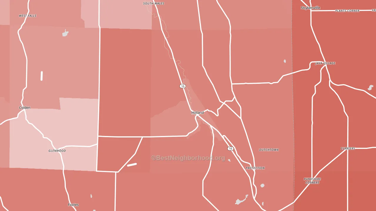 Holland, NY block-group political-lean map