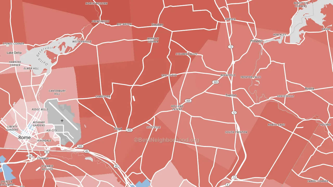 Holland Patent, NY block-group political-lean map