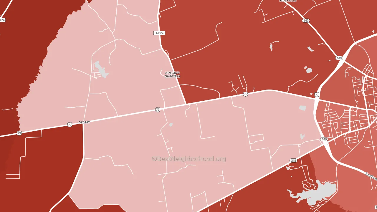 Holland Quarters, TX block-group political-lean map