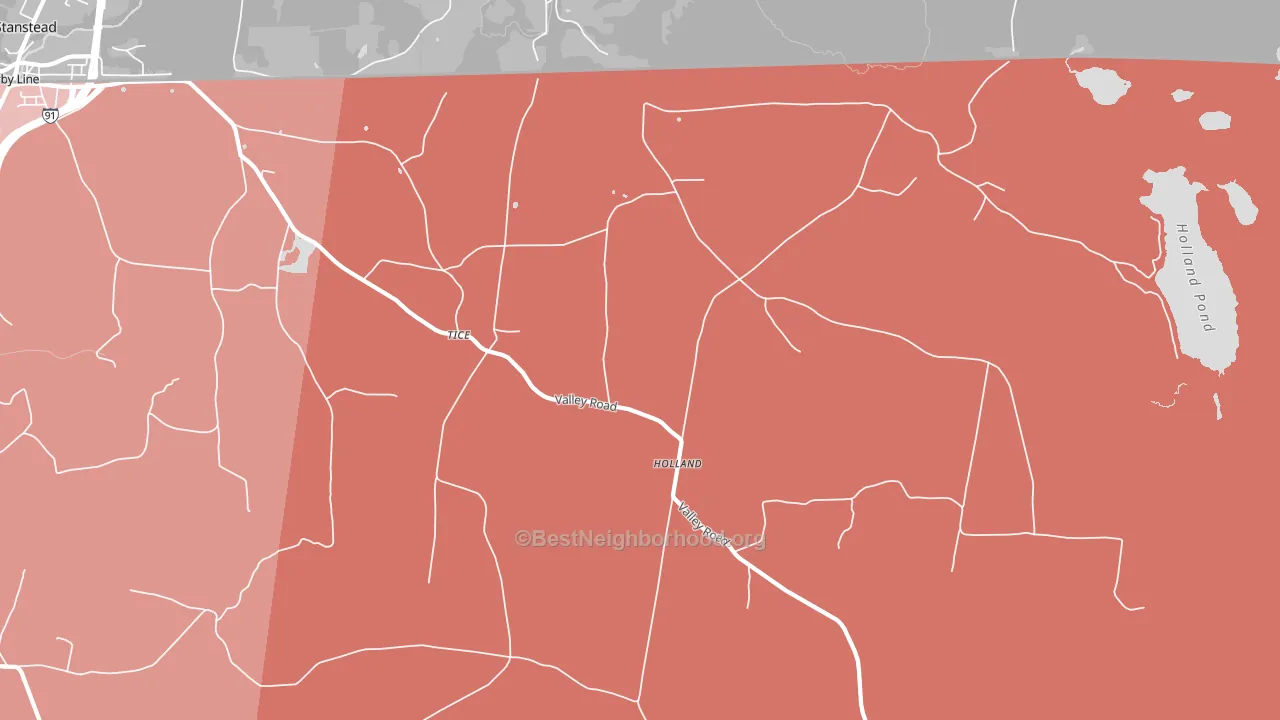 Holland, VT block-group political-lean map