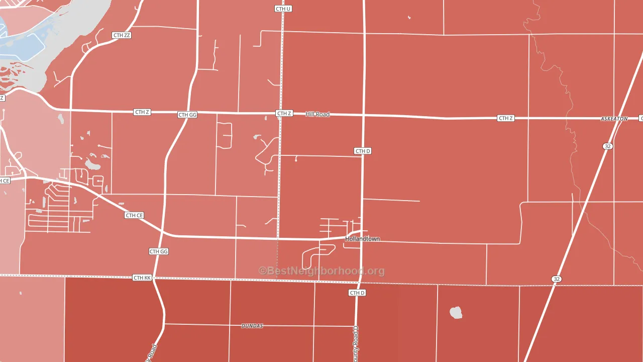 Holland, WI block-group political-lean map