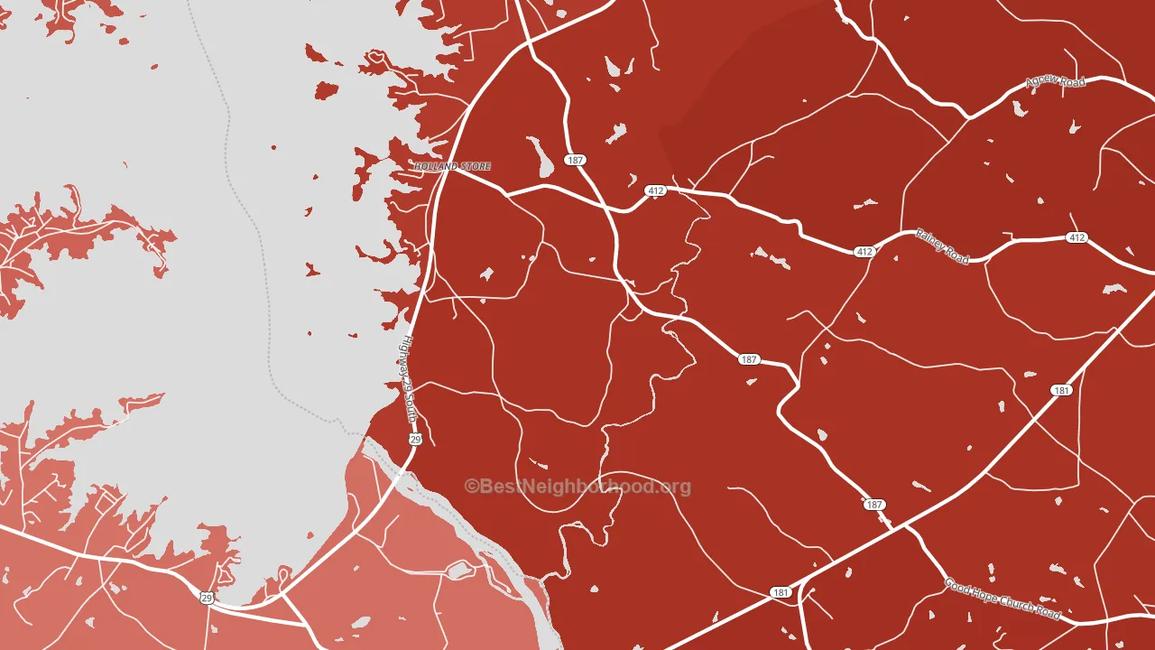 Hollands Store, SC block-group political-lean map