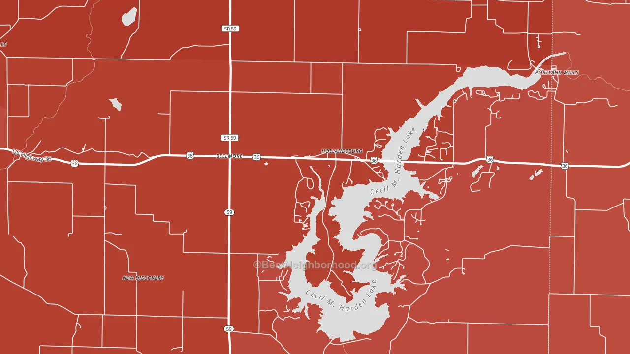 Hollandsburg, IN block-group political-lean map