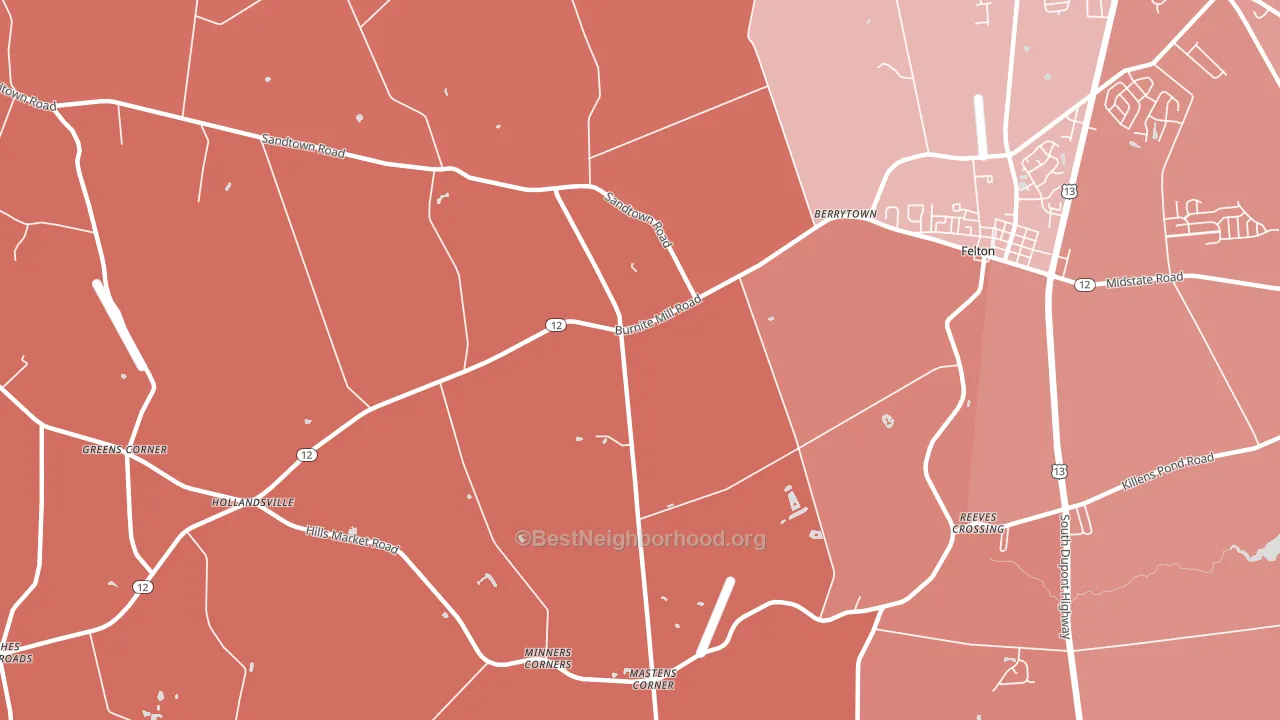 Hollandsville, DE block-group political-lean map