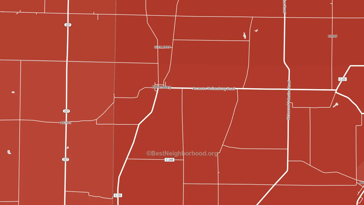 Hollansburg, OH block-group political-lean map