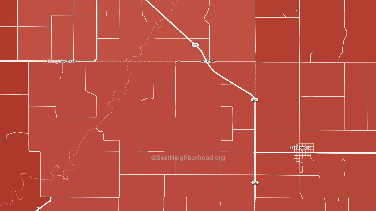 Holliday, IL block-group political-lean map