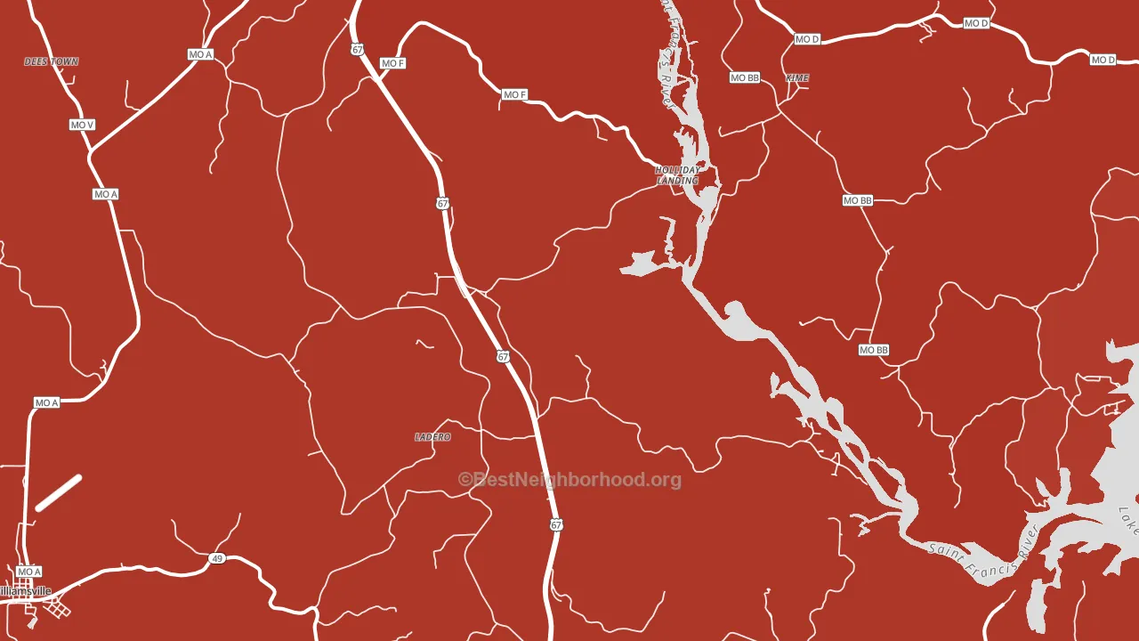 Holliday Landing, MO block-group political-lean map