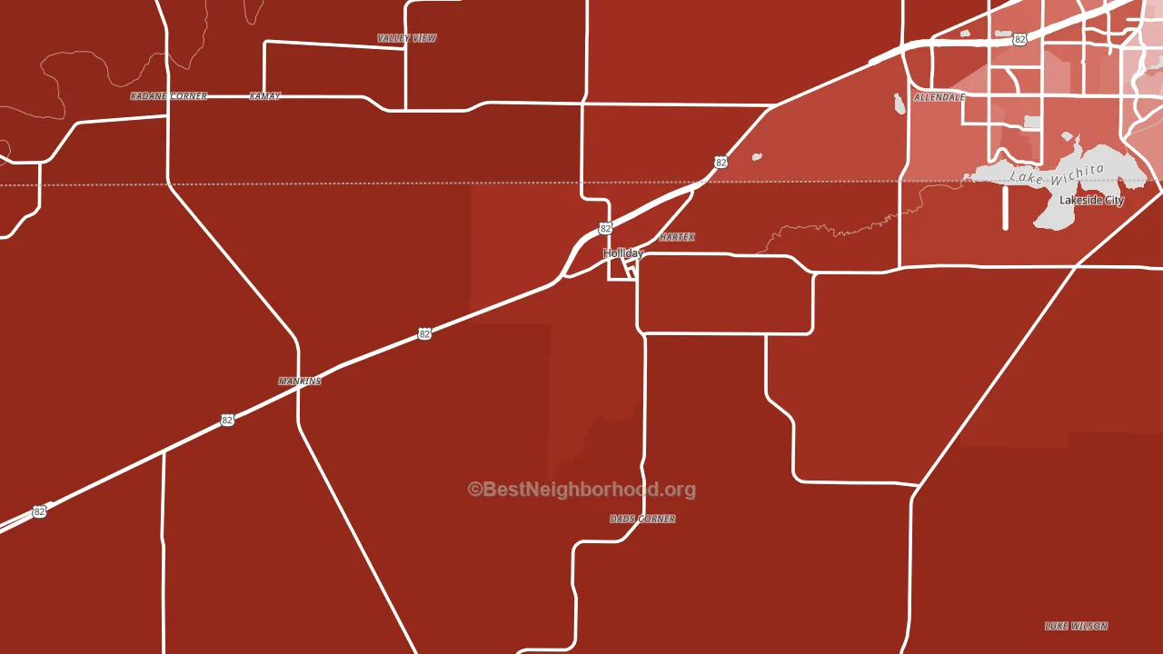 Holliday, TX block-group political-lean map