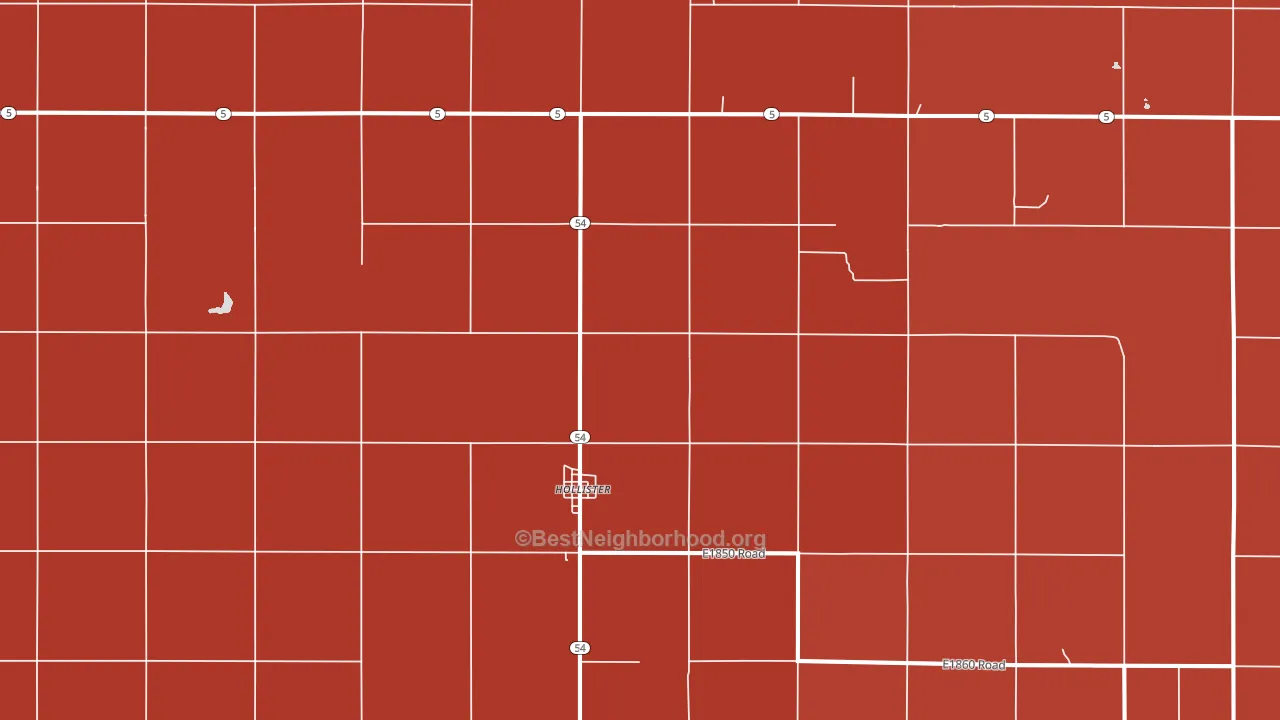 Hollister, OK block-group political-lean map
