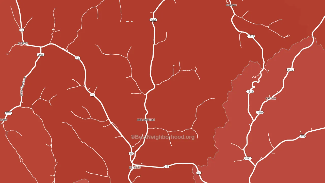 Hollonville, KY block-group political-lean map