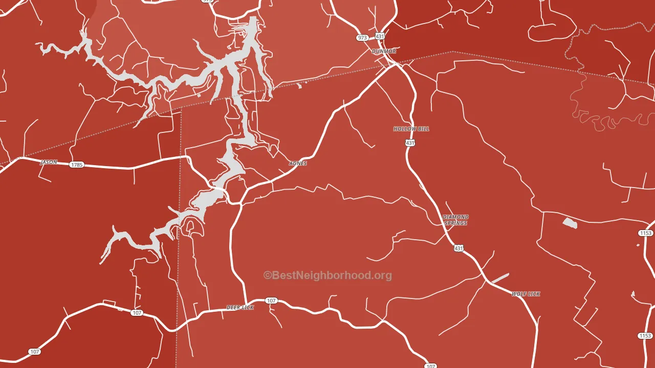 Hollow Bill, KY block-group political-lean map