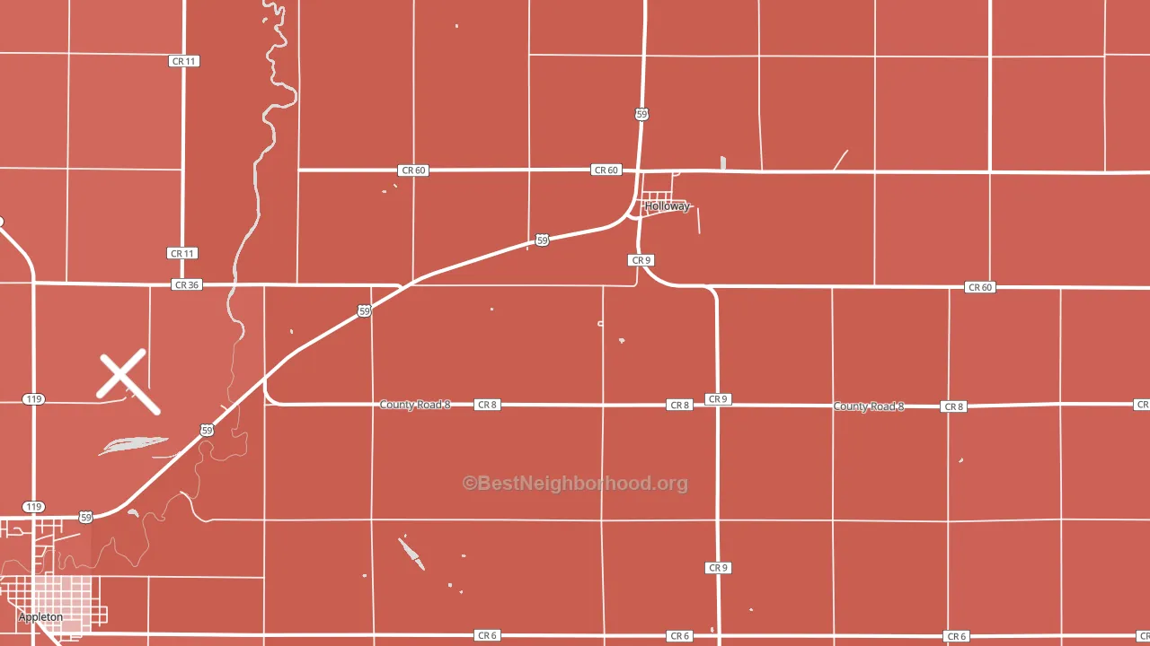 Holloway, MN block-group political-lean map