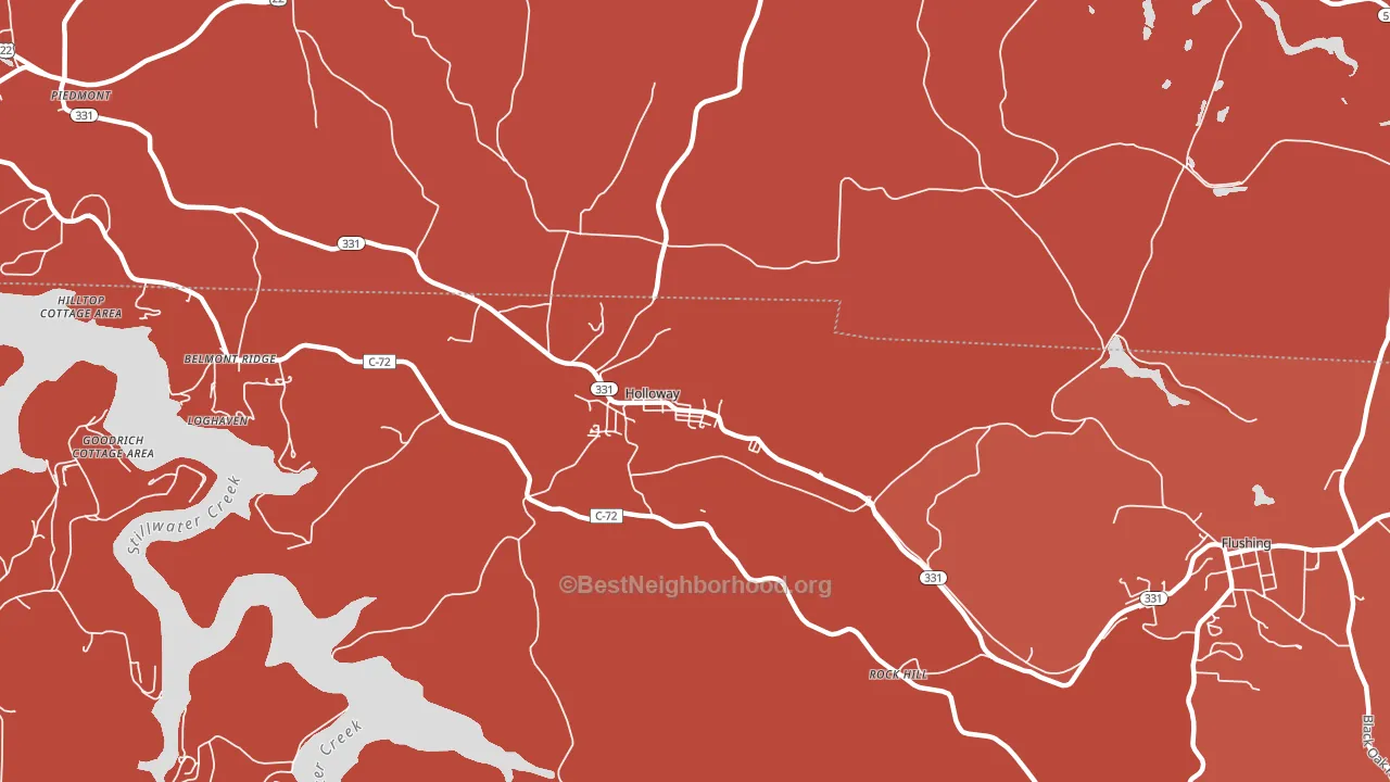 Holloway, OH block-group political-lean map