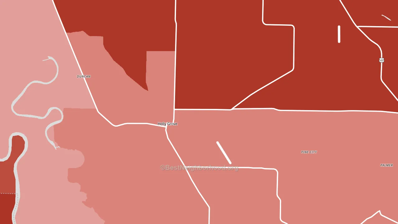 Holly Grove, AR block-group political-lean map