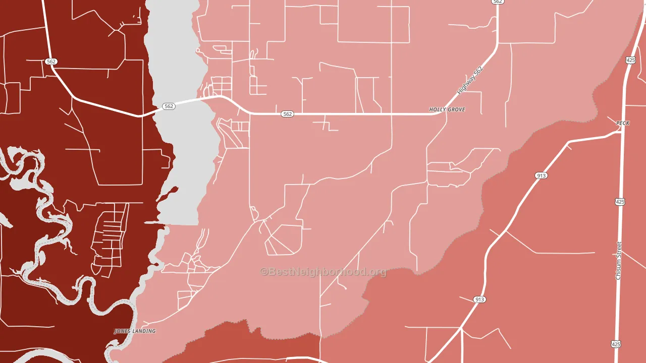 Holly Grove, LA block-group political-lean map