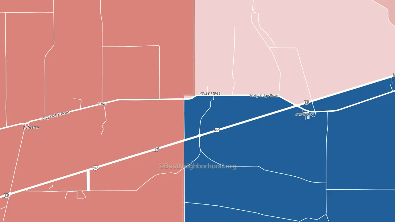 Holly Ridge, MS block-group political-lean map