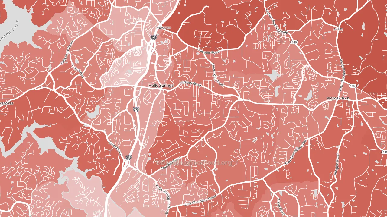 Holly Springs, GA block-group political-lean map
