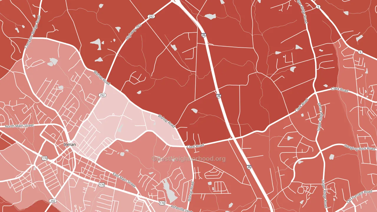 Holly Springs, SC block-group political-lean map