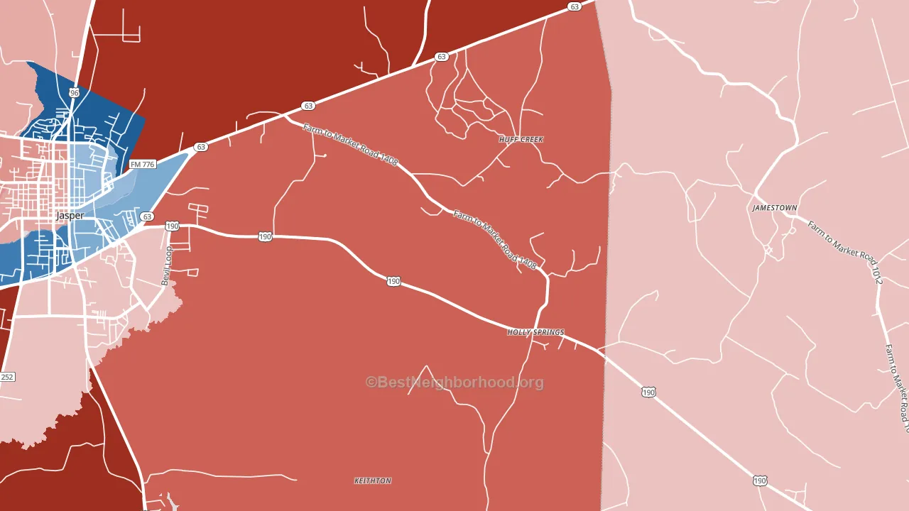 Holly Springs, TX block-group political-lean map