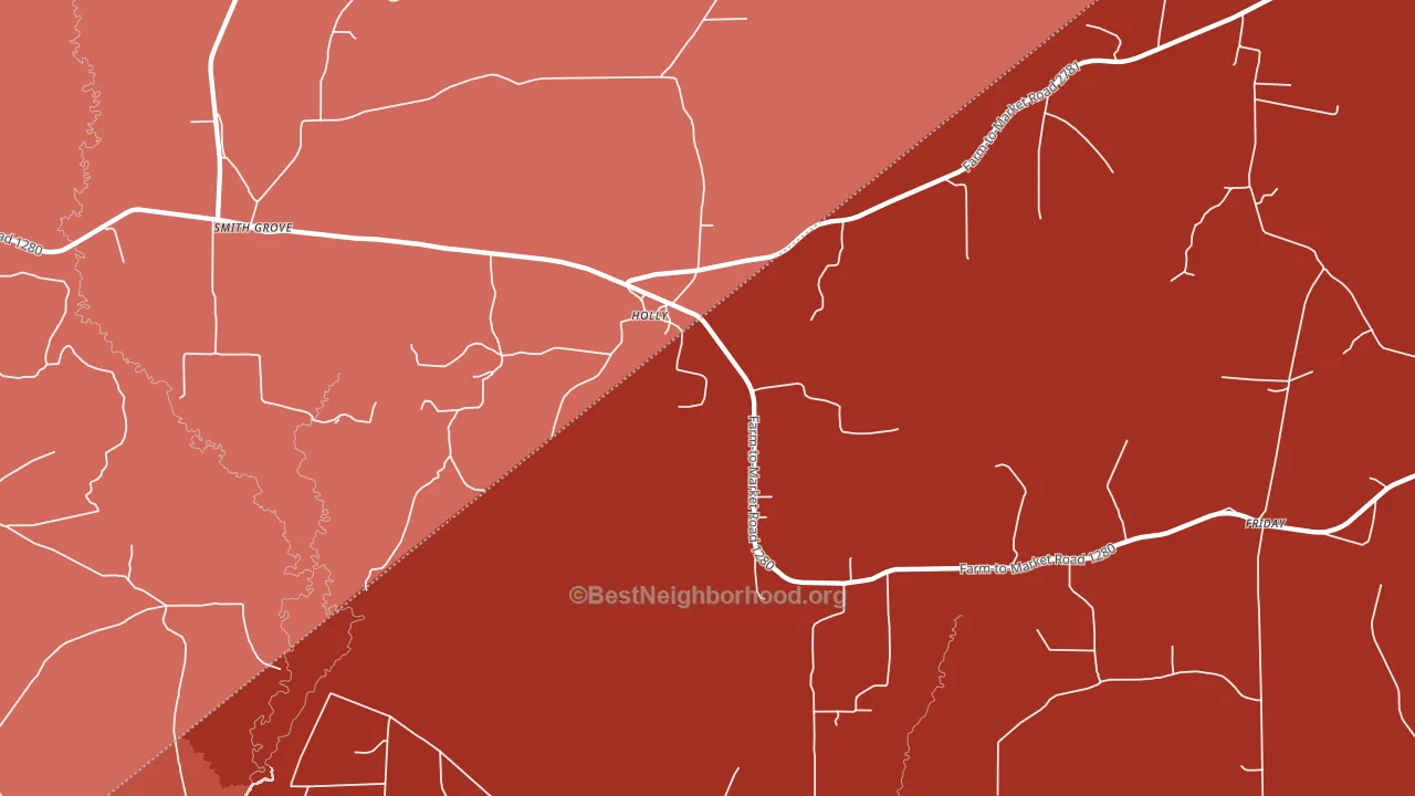 Holly, TX block-group political-lean map