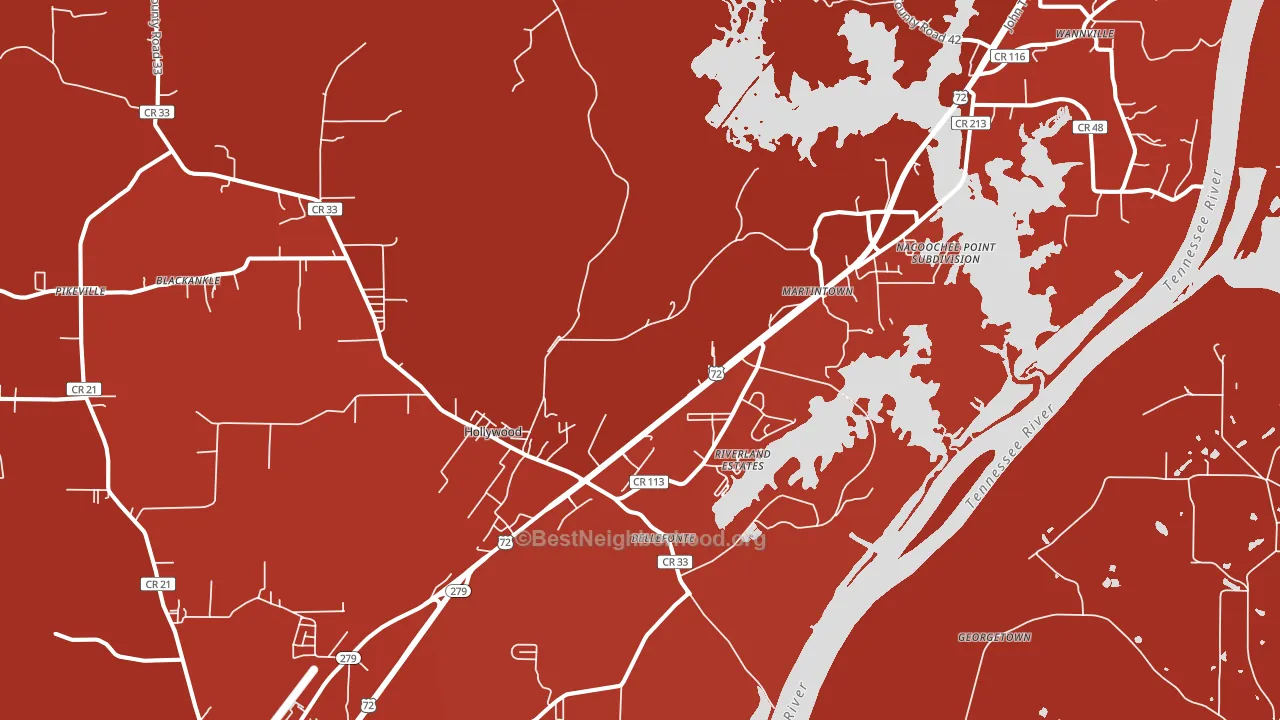 Hollywood, AL block-group political-lean map