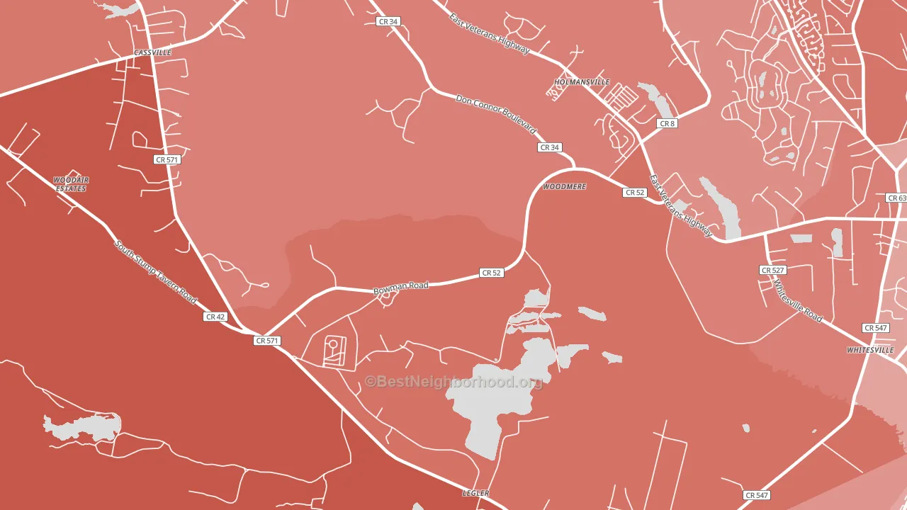 Holmansville, NJ block-group political-lean map