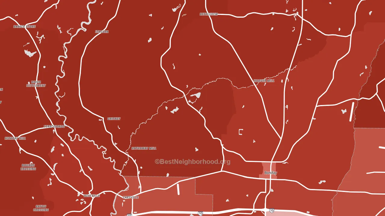 Holmes County, FL block-group political-lean map
